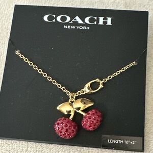 Coach Cherry Pendant Necklace, New